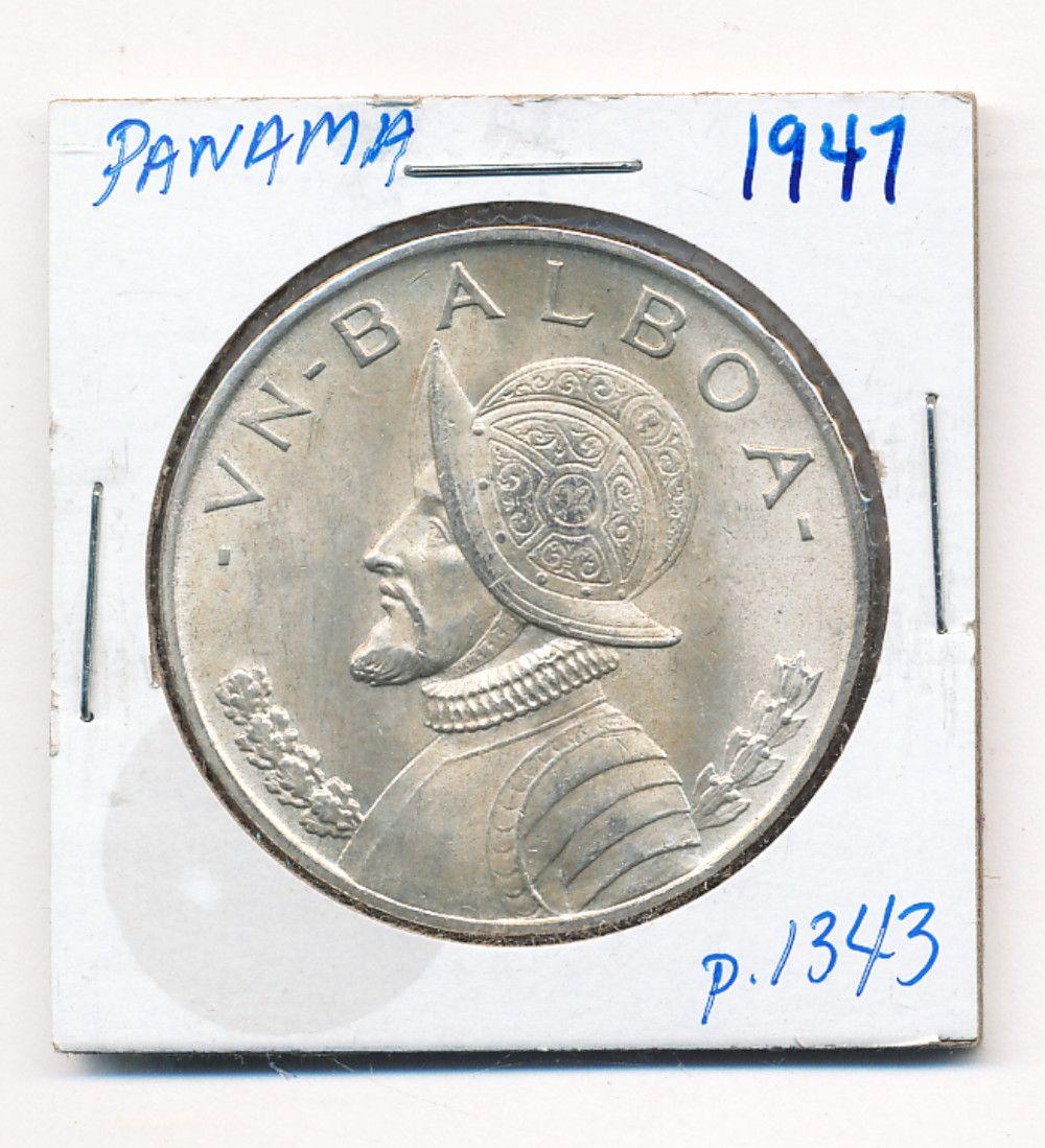 1947 Panama 1 Balboa 90% Silver Coin (1 of 2)
