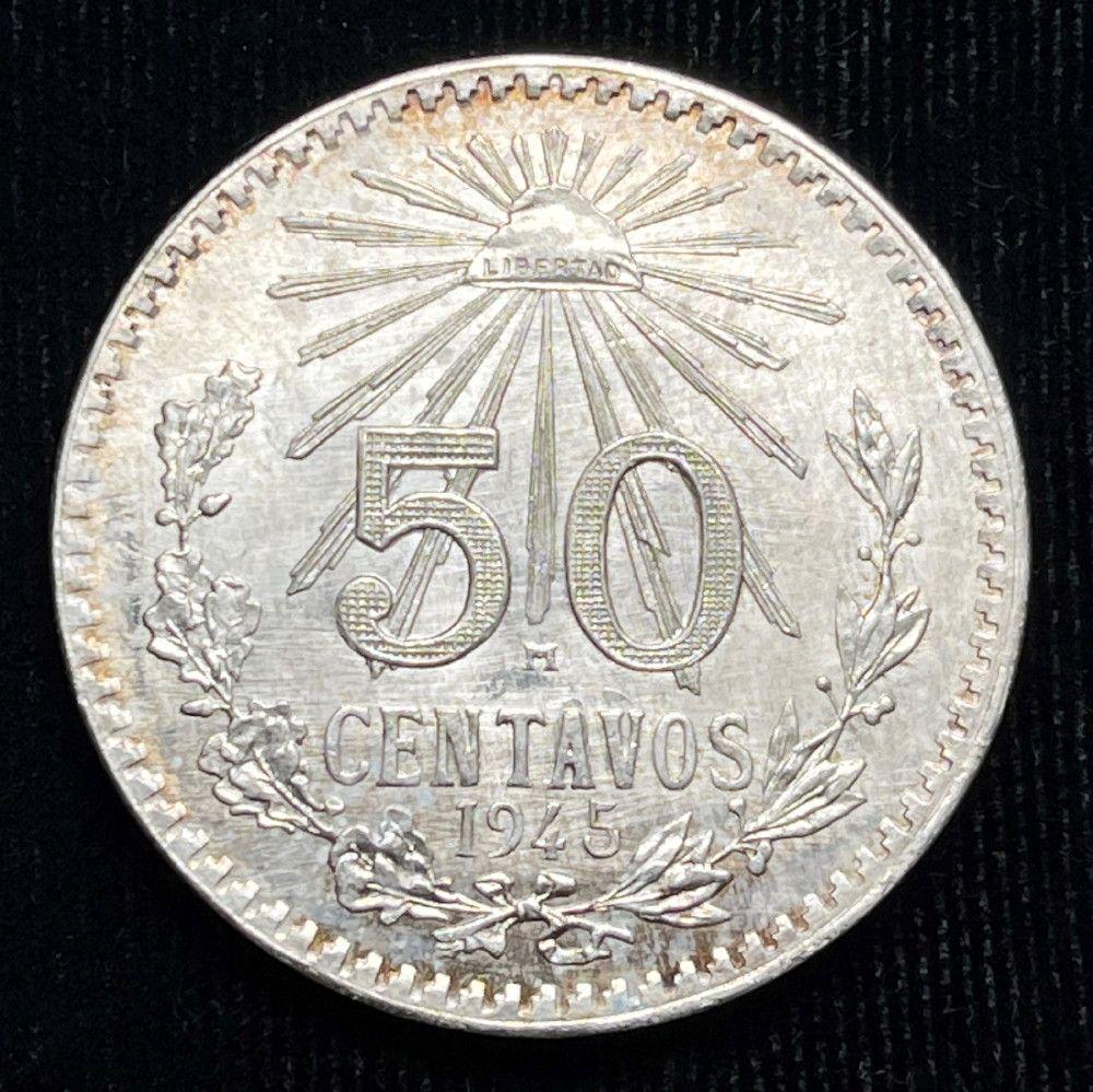 1945 Mexico 50 Centavos 72% Silver (1 of 2)