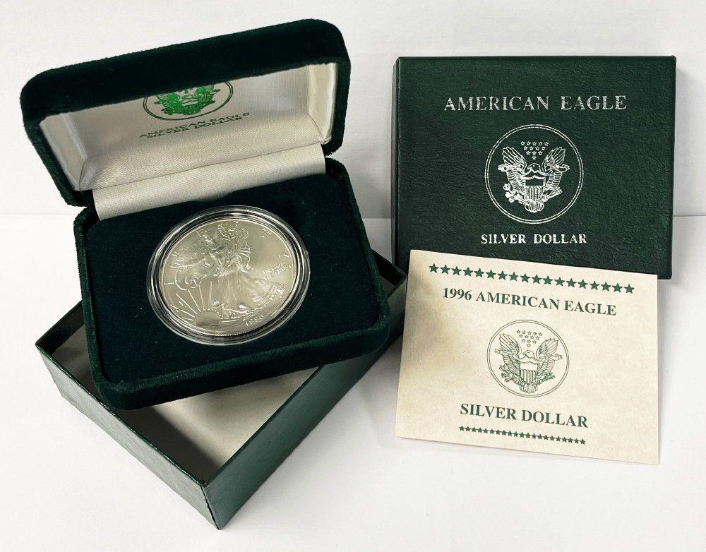 Rare Bank Wrapper 1996 Silver Eagle MS69 Box & COA (1 of 7)
