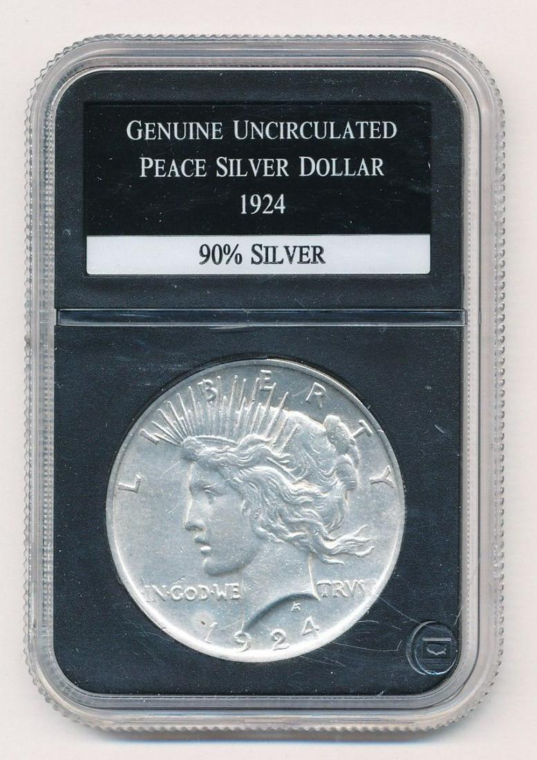 1924 Peace Silver Dollar Uncirculated Coin (1 of 2)