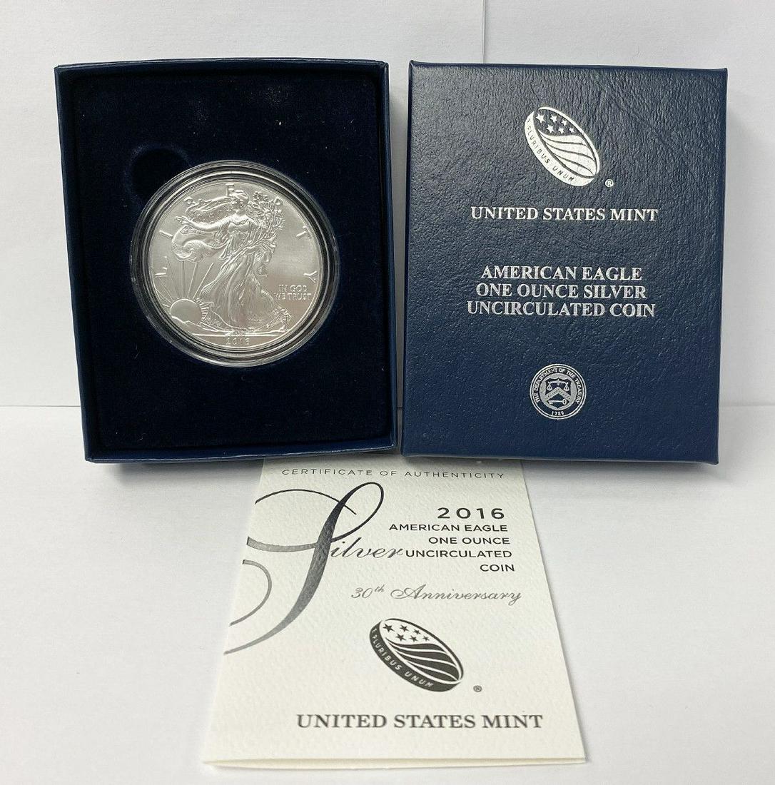 2016-W US Mint UNC 1 oz American Eagle Silver Dollar (1 of 2)