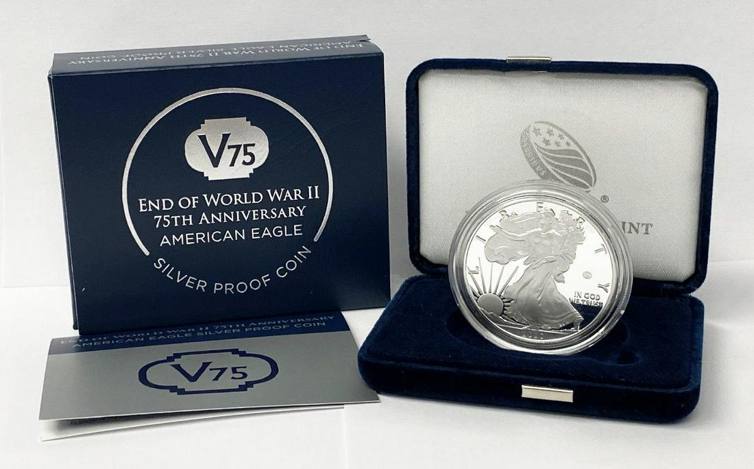 2020-W End of WWII 75th Anniv. Proof Silver Eagle V75 (1 of 3)
