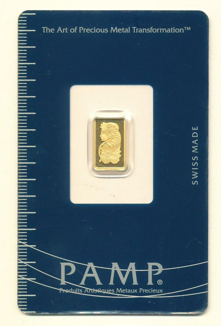 1 Gram Pamp Gold Swiss Fortuna 999.9 Fine Bar Sealed (1 of 2)
