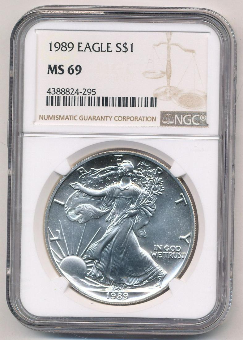 1989 American Silver Eagle NGC MS69 (1 of 2)