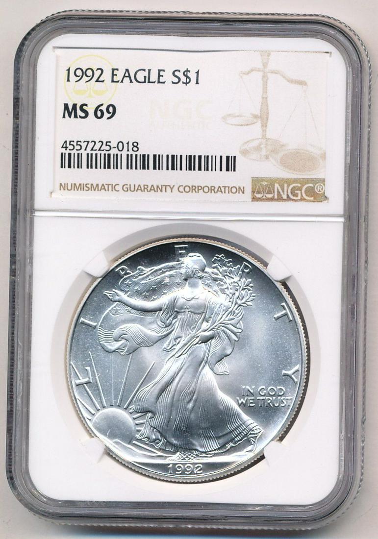 1992 American Silver Eagle NGC MS69 (1 of 2)
