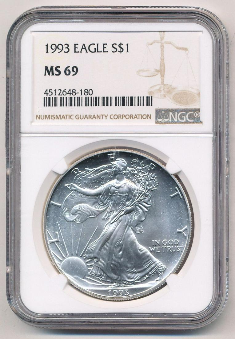1993 American Silver Eagle NGC MS69 (1 of 2)