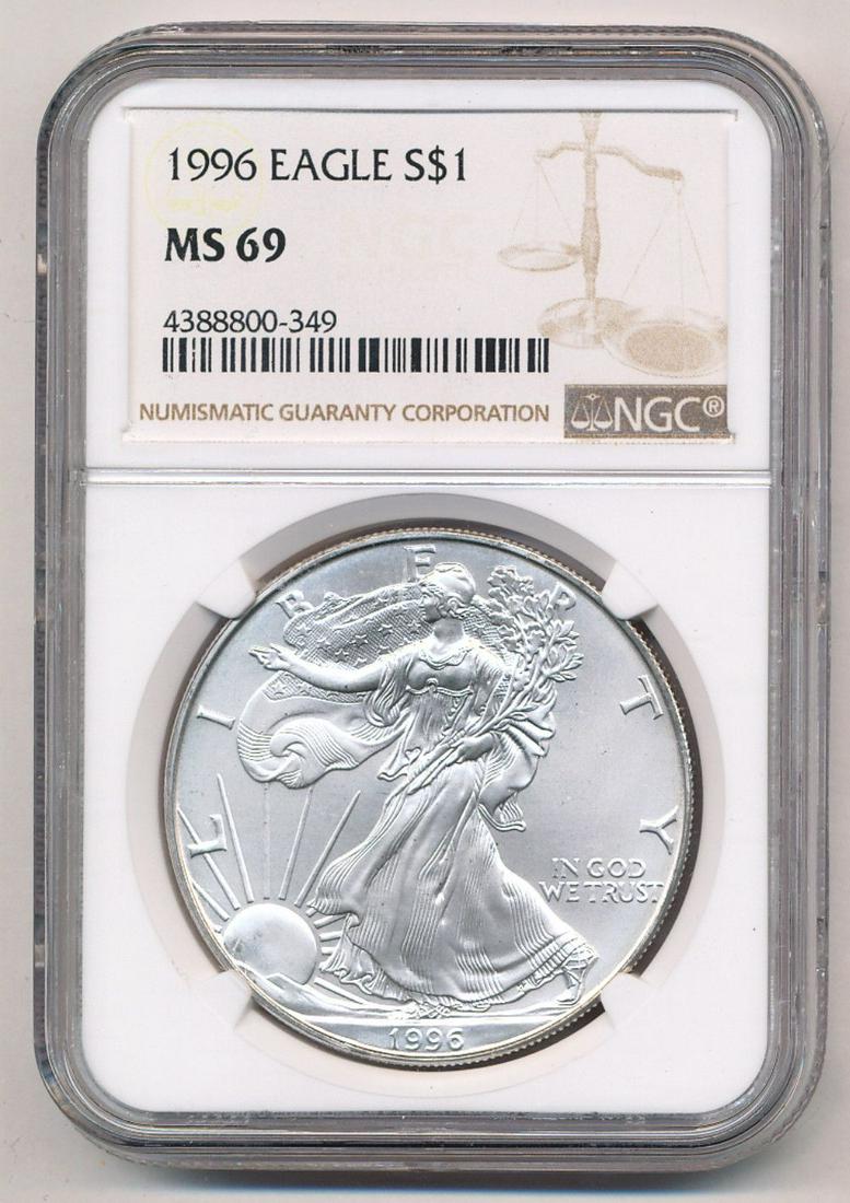1996 American Silver Eagle NGC MS69 (1 of 2)
