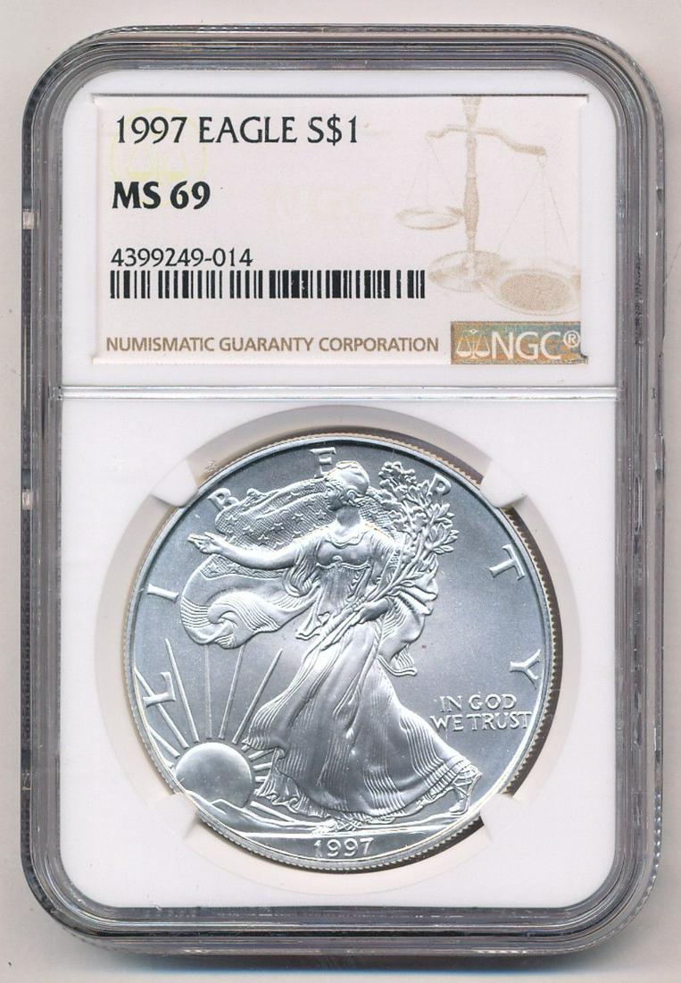 1997 American Silver Eagle NGC MS69 (1 of 2)