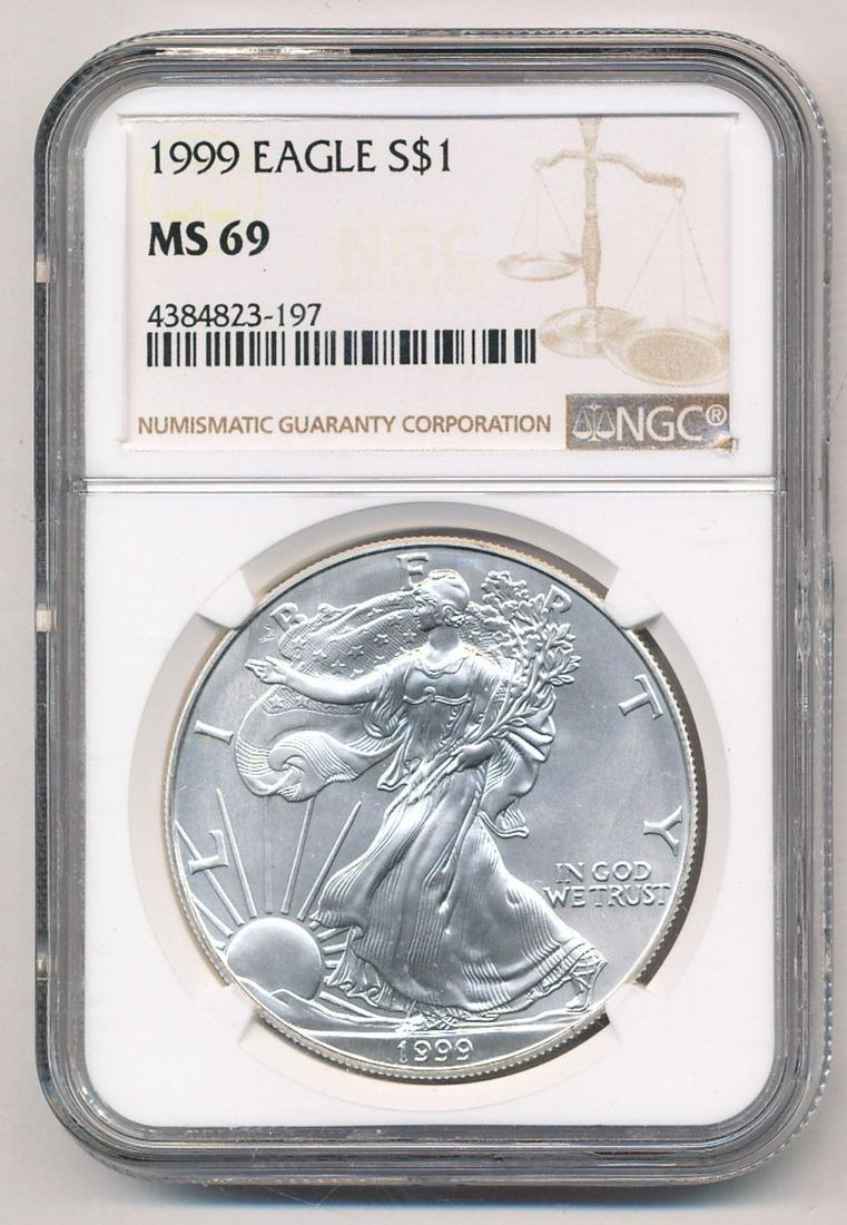 1999 American Silver Eagle NGC MS69 (1 of 2)