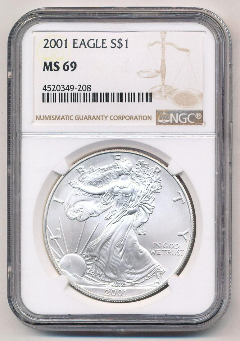2001 American Silver Eagle NGC MS69 (1 of 2)