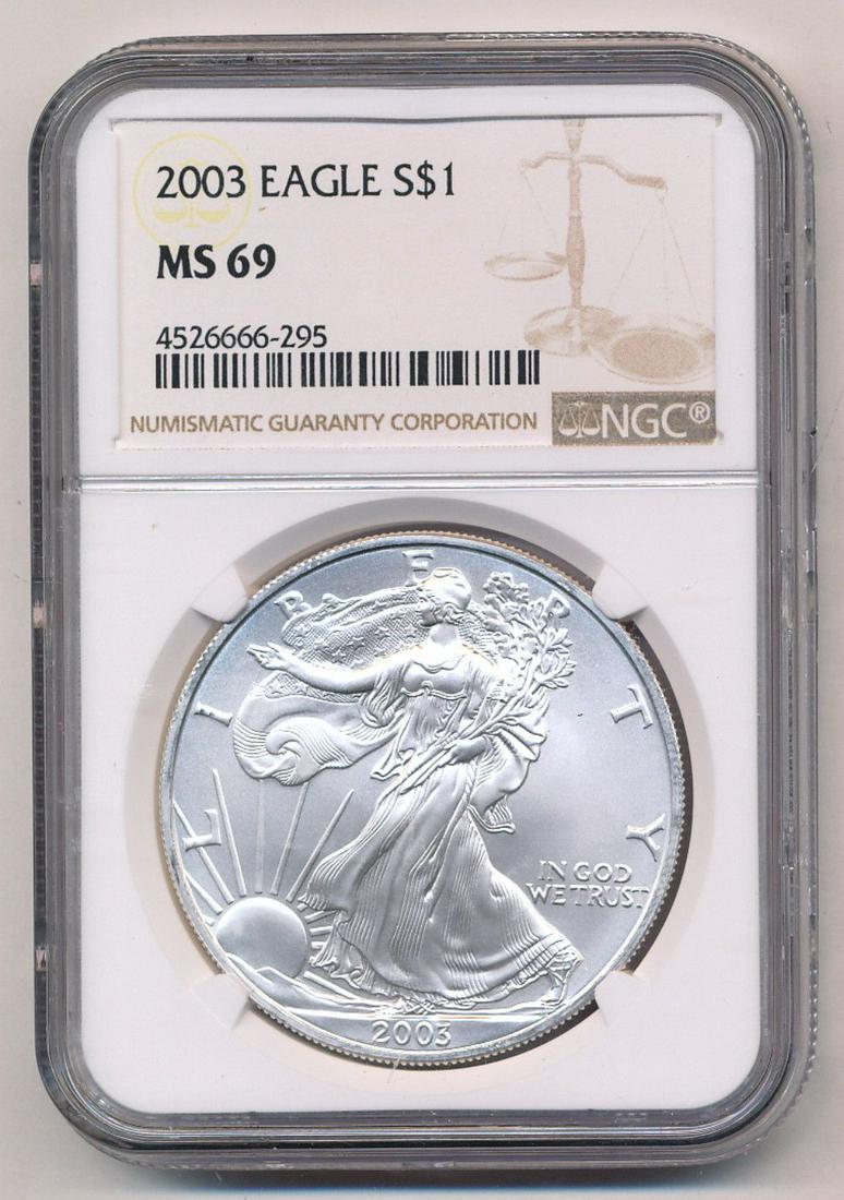 2003 American Silver Eagle NGC MS69 (1 of 2)