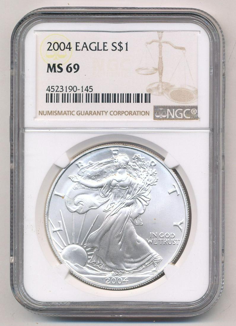 2004 American Silver Eagle NGC MS69 (1 of 2)