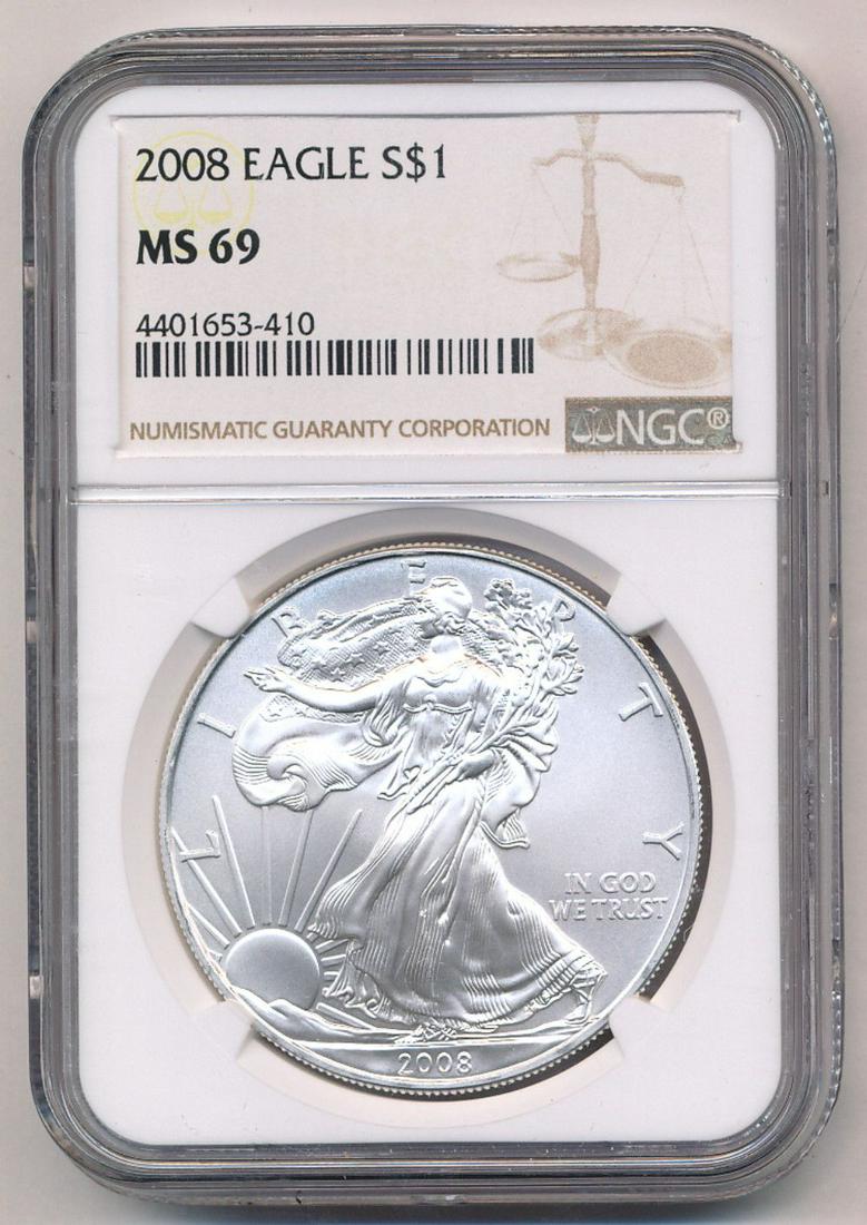 2008 American Silver Eagle NGC MS69 (1 of 2)