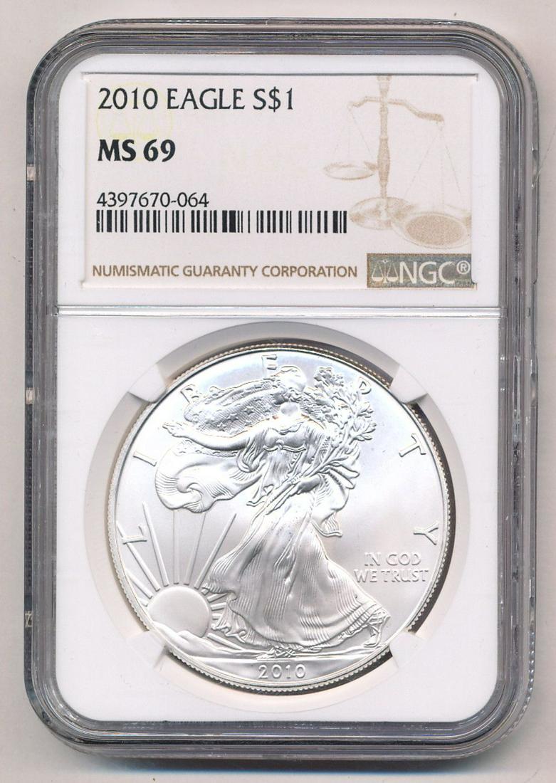 2010 American Silver Eagle NGC MS69 (1 of 2)