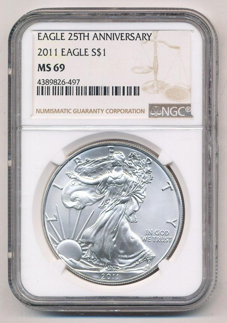 2011 American Silver Eagle NGC MS69 (1 of 2)