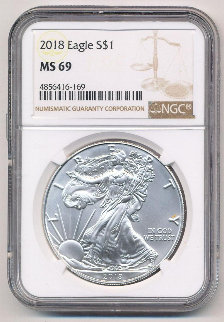 2018 American Silver Eagle NGC MS69 (1 of 2)