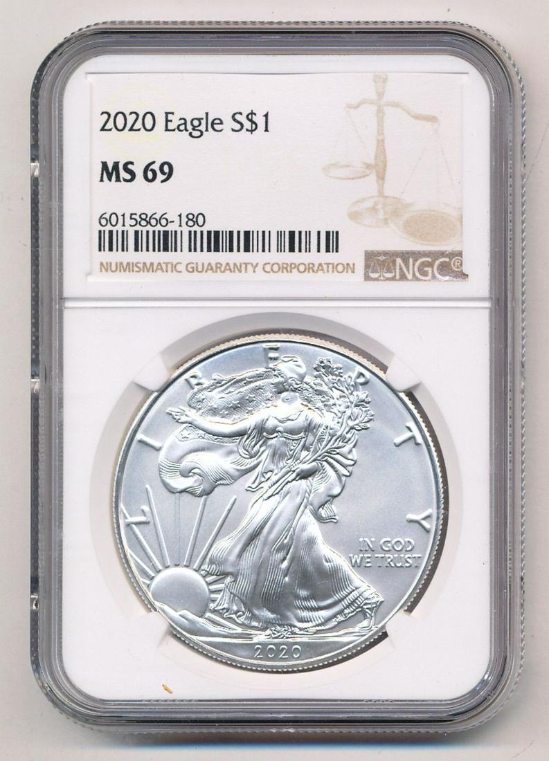 2020 American Silver Eagle NGC MS69 (1 of 2)