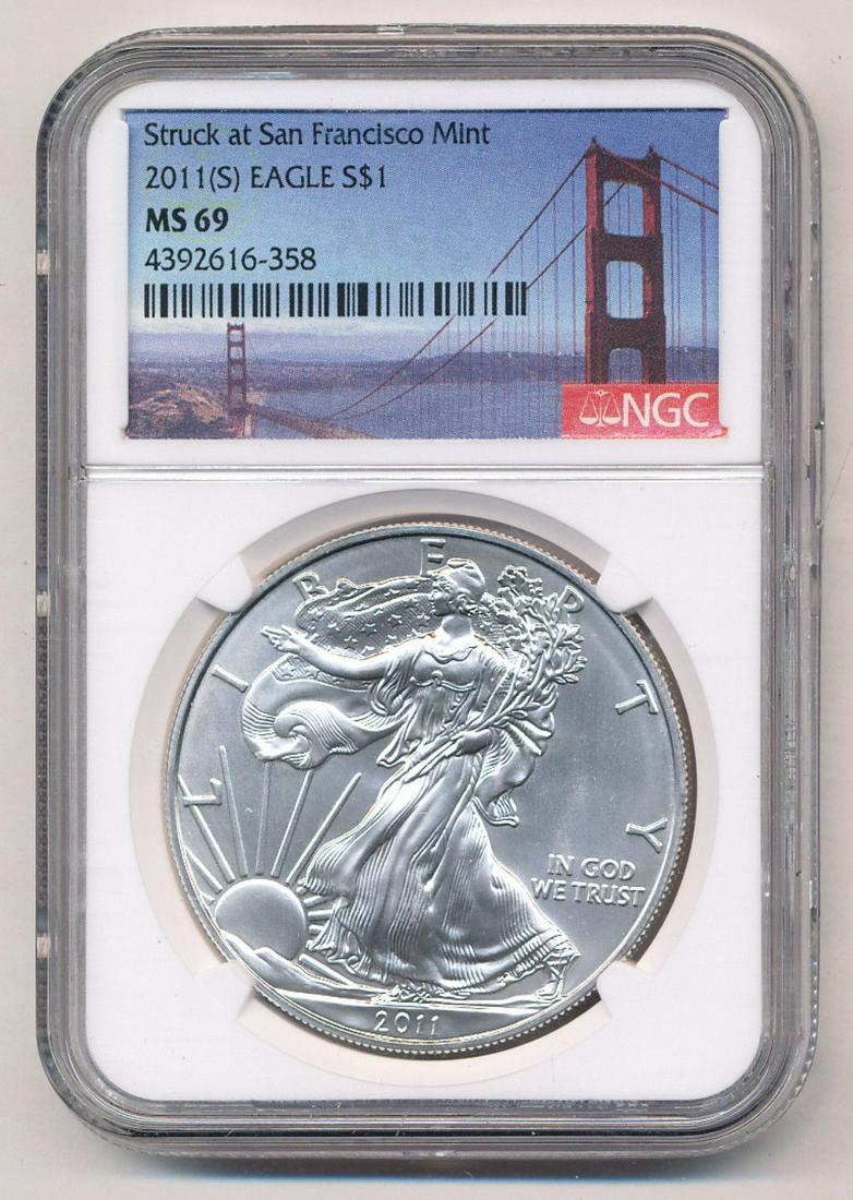 2011-S  American Silver Eagle NGC MS69 (1 of 2)