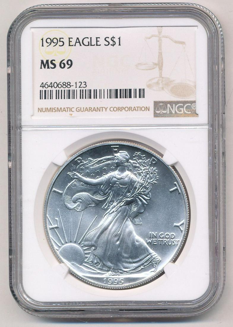 1995 American Silver Eagle NGC MS69 (1 of 2)