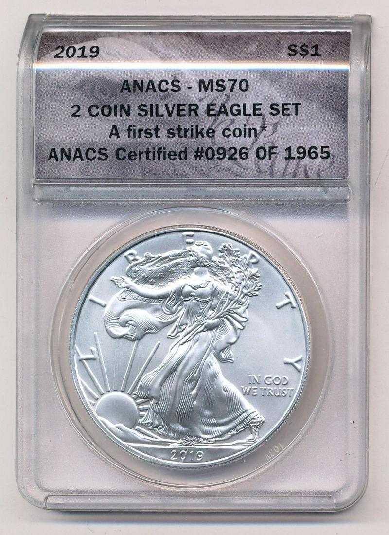 2019 American Silver Eagle 1st Strike ANACS MS70 (1 of 2)