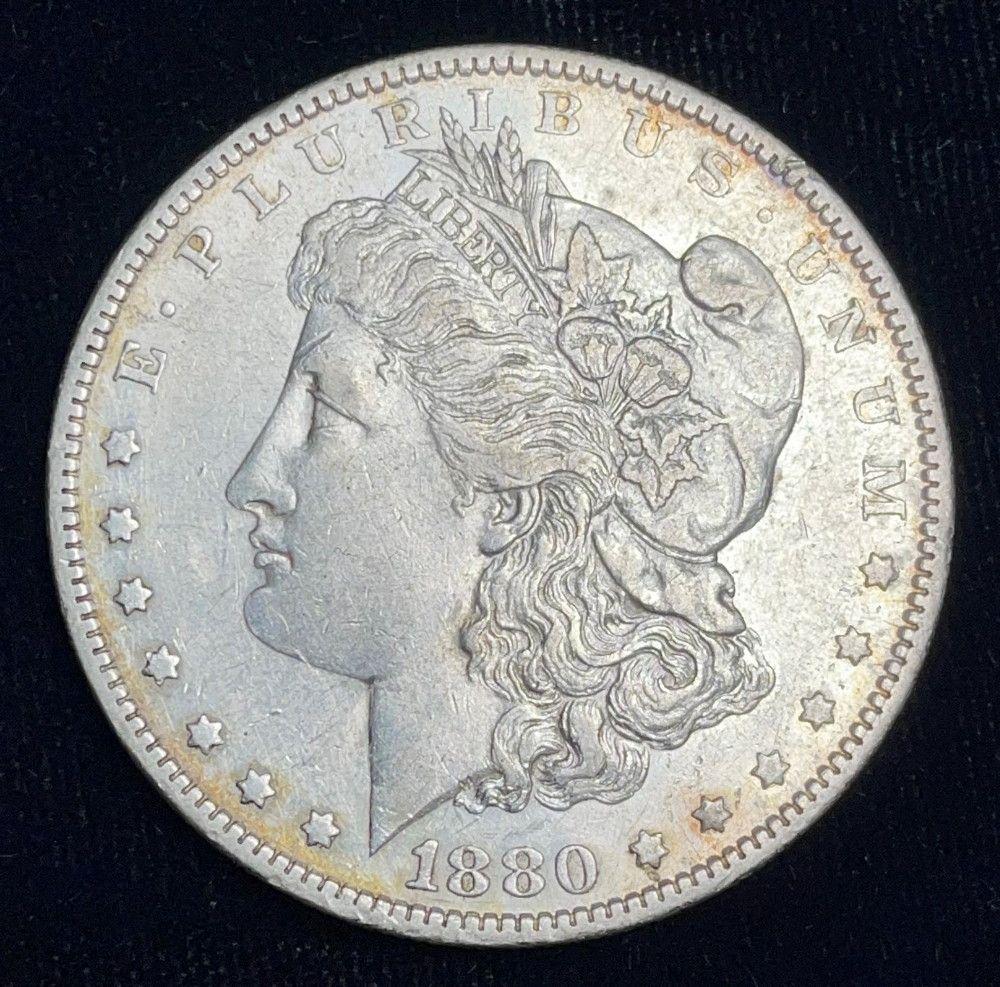 1880-O Micro "O" Morgan Silver Dollar AU (1 of 4)