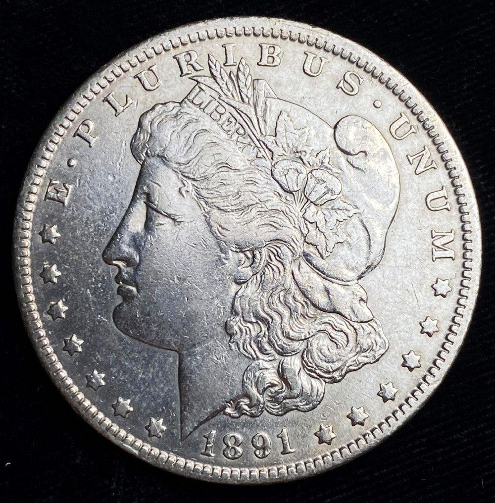 1891-O Morgan Silver Dollar AU Cleaned (1 of 6)