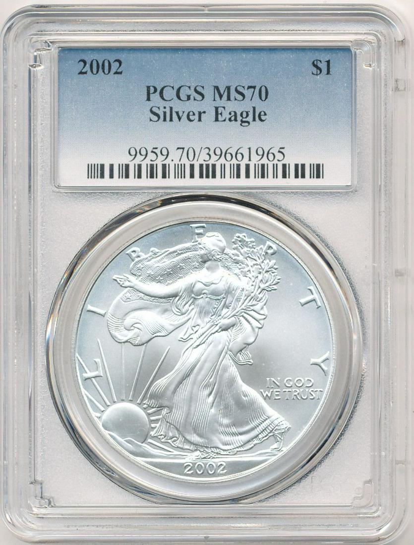 2002 American Silver Eagle PCGS MS70 (1 of 2)