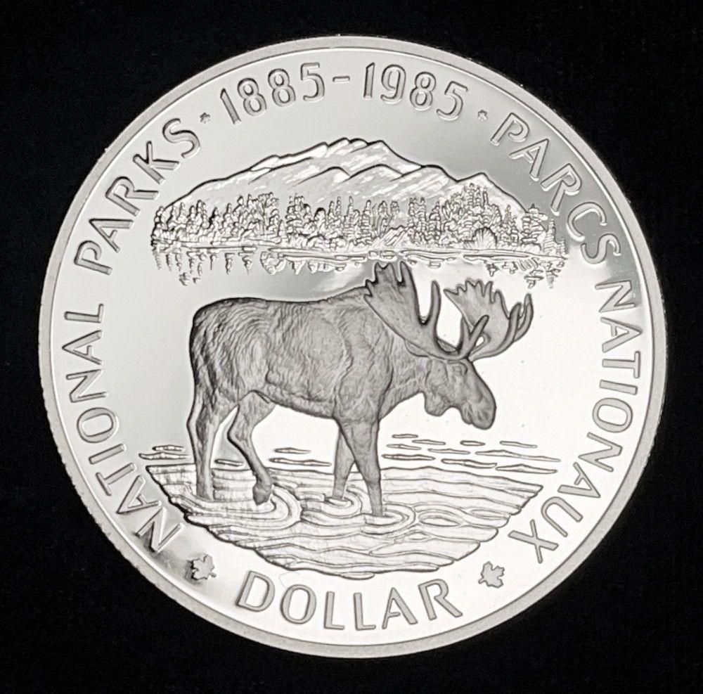 1985 Canada Moose Silver $1 Proof 0.745 oz 50% Silver (1 of 2)