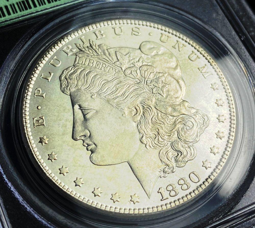 Old Green Holder 1880-S Morgan Silver Dollar PCGS MS64 (1 of 5)