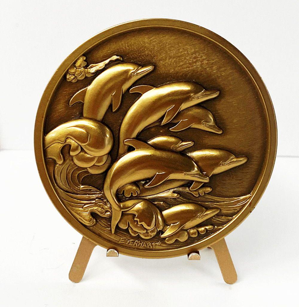 Antique Medallic Arts Dolphin Bronze 1984 Calendar (1 of 5)