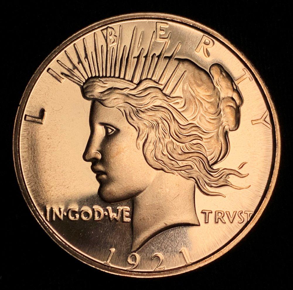 1 oz Copper Round 1921 Peace Dollar (1 of 2)