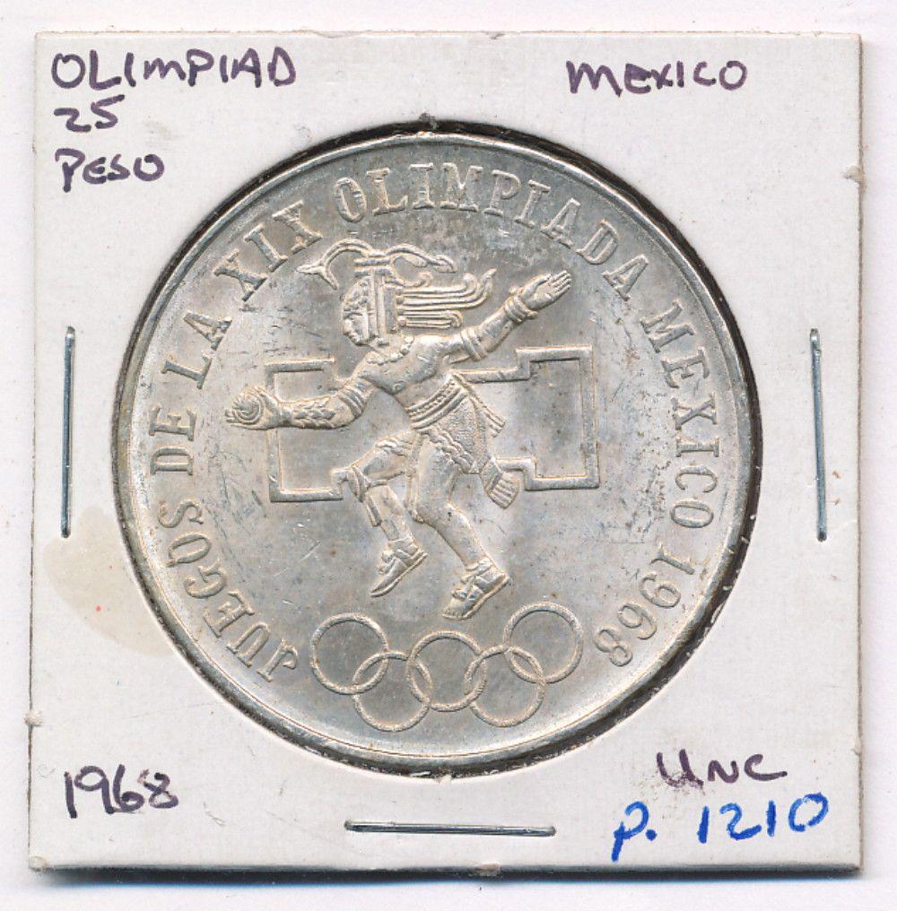 1968 Mexico Silver 25 Pesos Olympics (1 of 2)