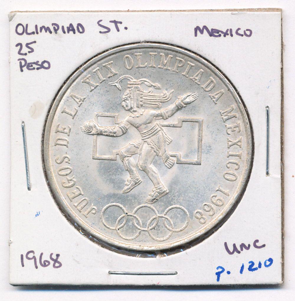 1968 Mexico Silver 25 Pesos Olympics (1 of 2)