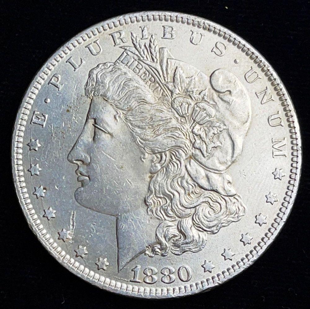 1880-O Morgan Silver Dollar AU Details (1 of 2)