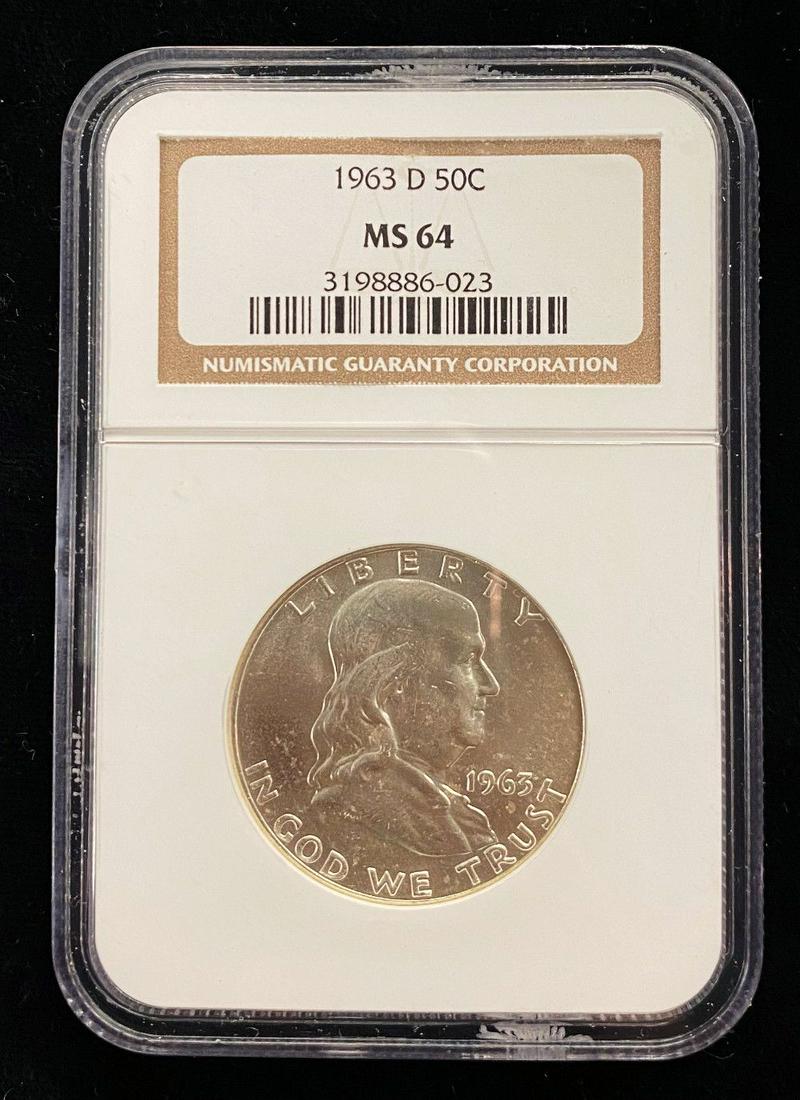 1963-D Franklin Half Dollar NGC MS64 (1 of 4)