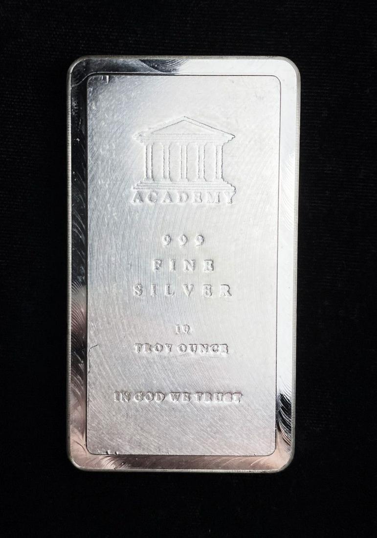 Academy Stackable 10 oz .999 silver Bar (1 of 4)