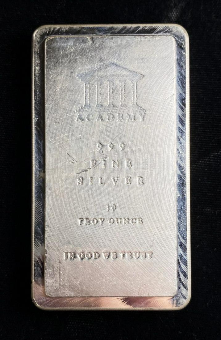Academy Stackable 10 oz .999 silver Bar (1 of 4)