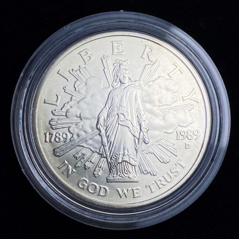 1989 US Congress Bicentennial Silver Dollar (1 of 2)