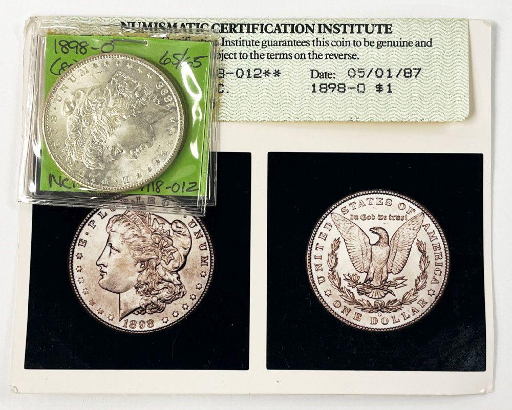 Vintage Certification 1898-O Morgan Silver Dollar MS65 (1 of 5)