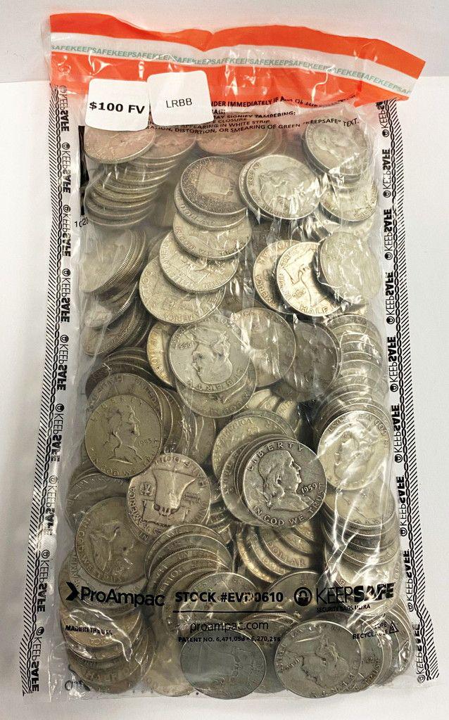 $100 Face 90% Silver Franklin Half Dollars (200-coins) (1 of 8)