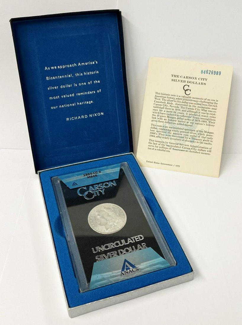 1884-CC Carson City Morgan Silver Dollar ANACS GSA MS65 (1 of 7)