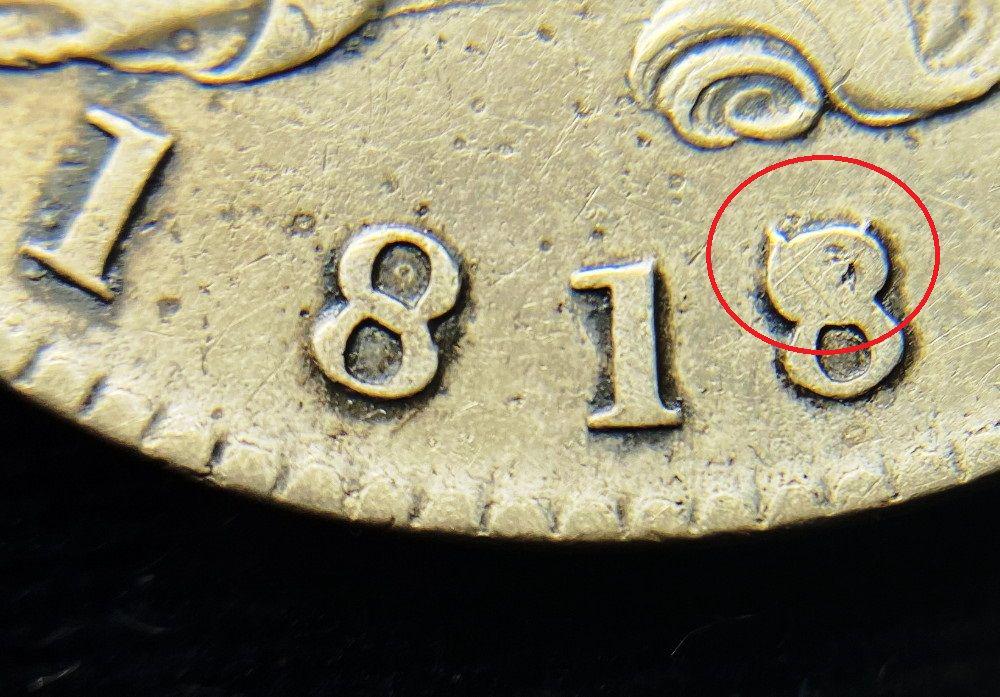 1818/17 Small "8" Capped Bust Half Dollar VF (1 of 3)