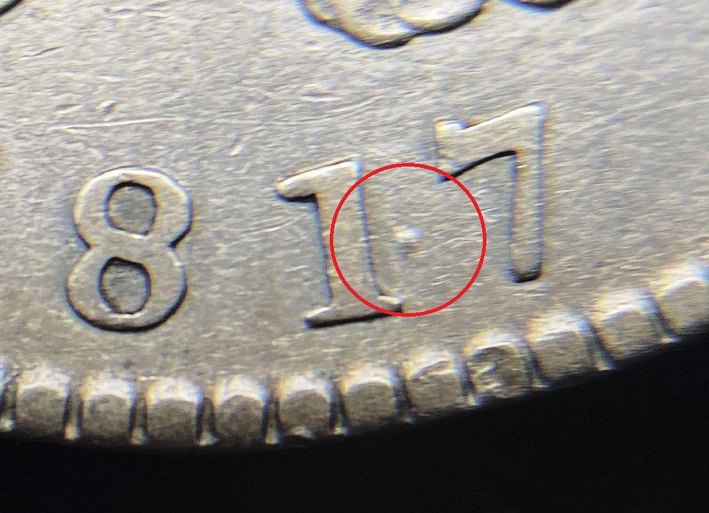 Rare 1817 Punctuated Date Capped Bust Half Dollar VG (1 of 3)