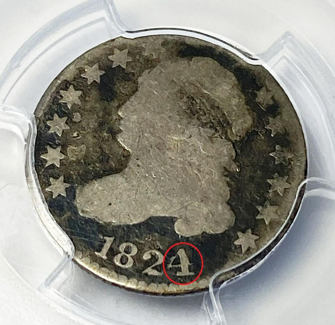 1824/2 Capped Bust 10C PCGS Environmental Damage-G Det. (1 of 3)