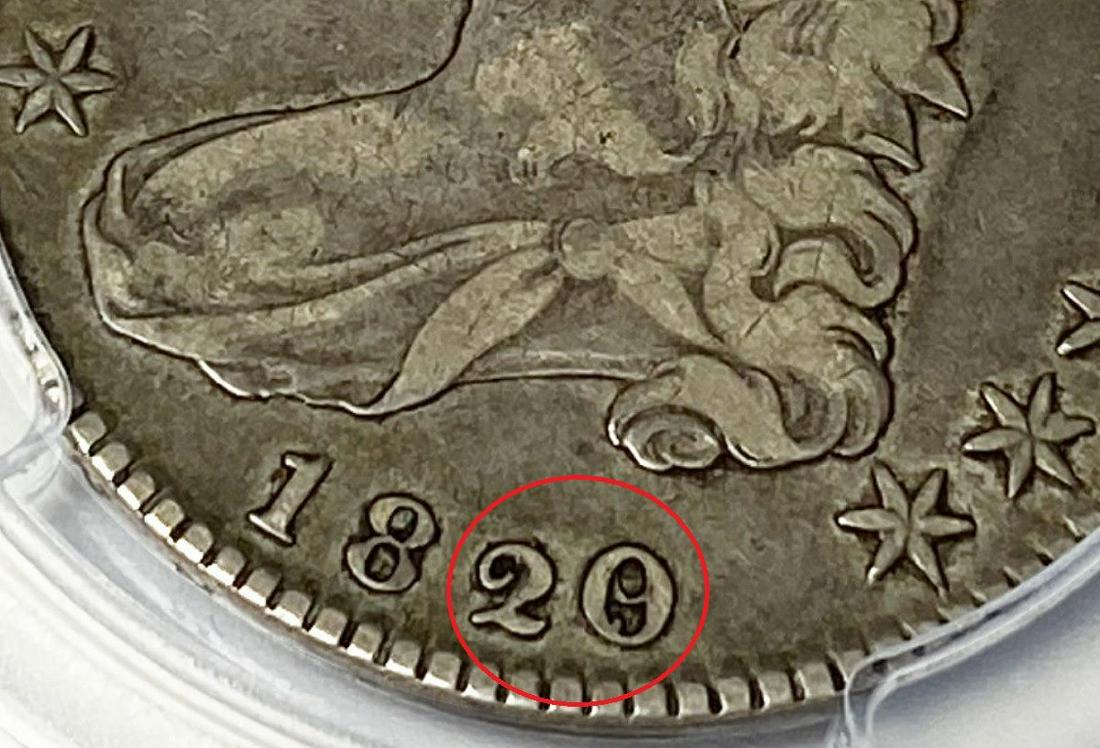 1820/19 PCGS VF Detail Curl Base 2 Capped Bust Half (1 of 4)
