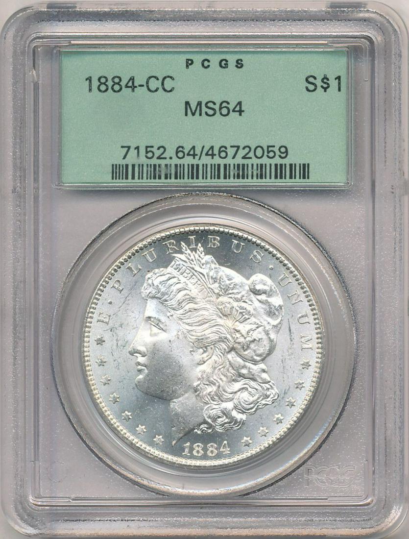 OGH 1884-CC Morgan Silver Dollar Old PCGS MS64 (1 of 4)