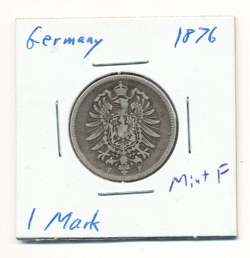 1876 Germany 1 Mark Silver Coin (1 of 2)