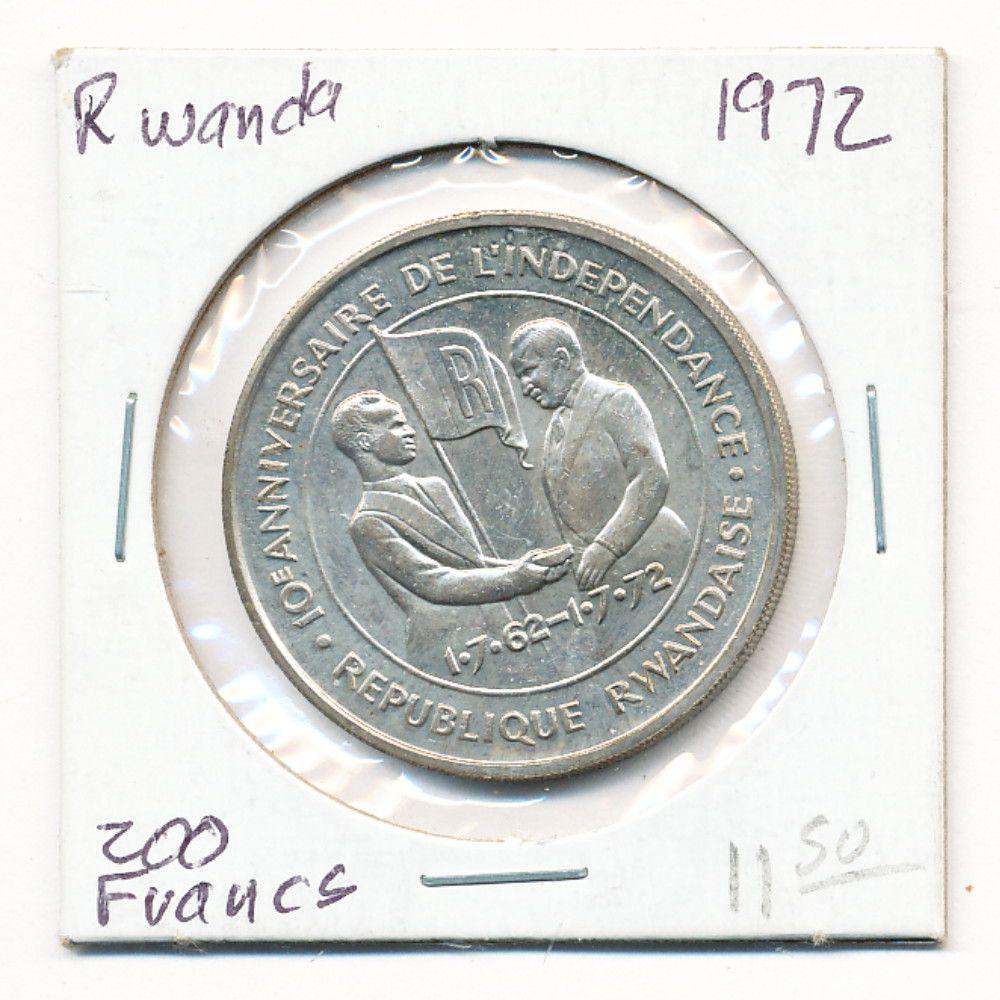 1972 Rwanda 200 Francs Silver Coin (1 of 2)