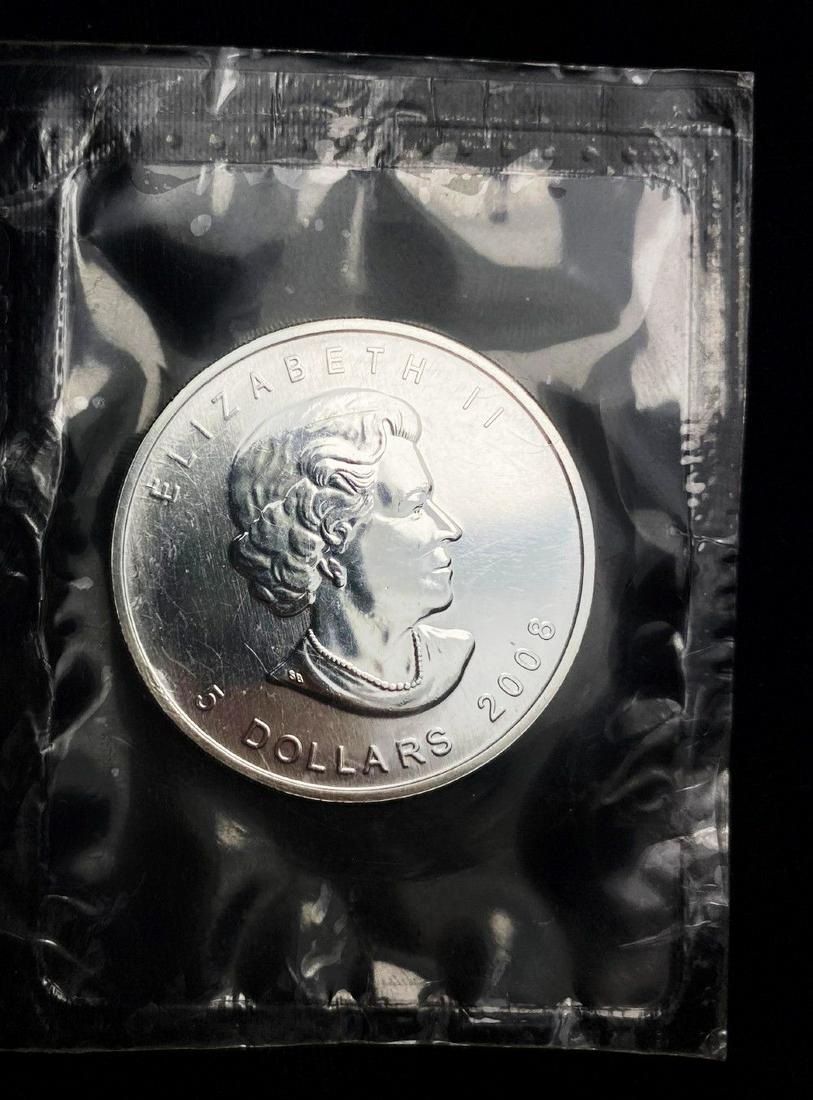 2008 Canada $5 Maple Leaf Vancouver Olympics 1oz Silver (1 of 2)