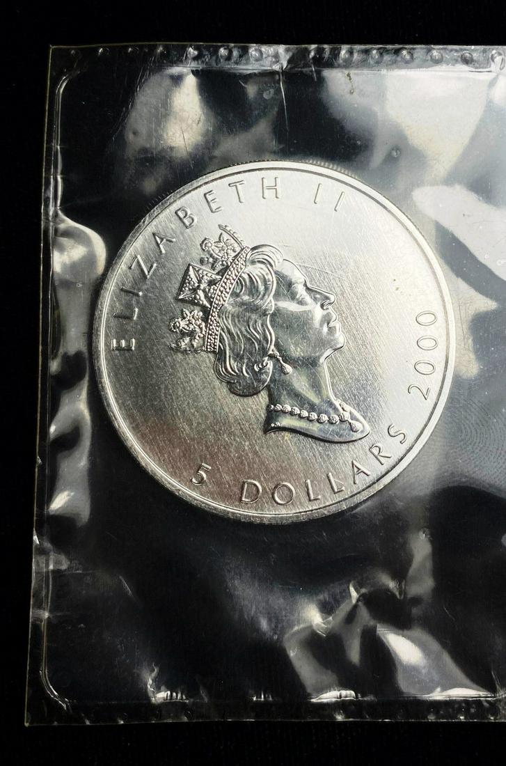2000 Canada $5 Maple Leaf Privy Fireworks 1oz Silver (1 of 2)